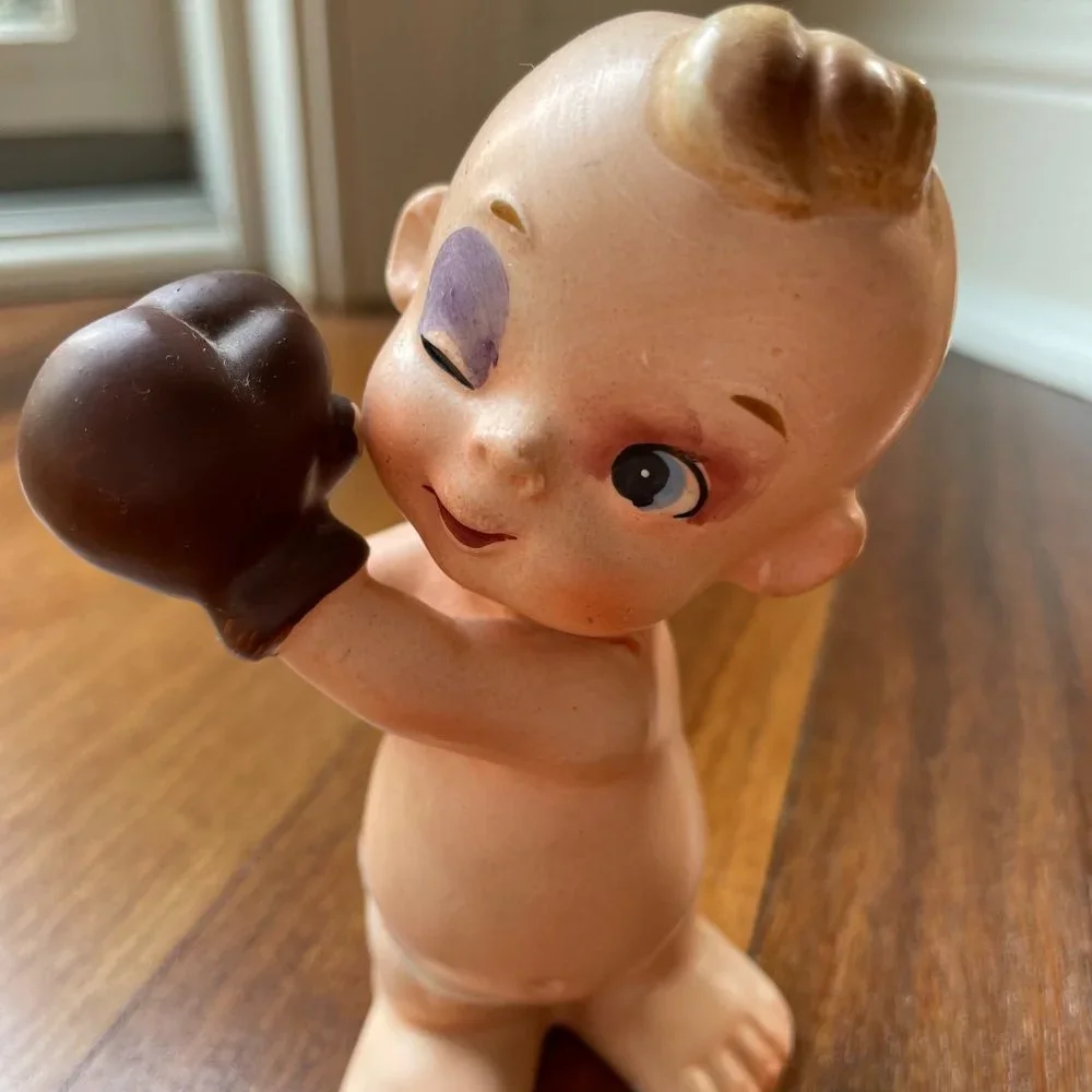 Vintage Inarco Boy Boxer Black Eye Porcelain Figurine E-2176